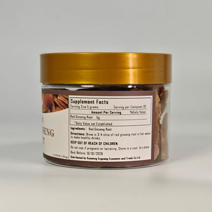 Premium Panax Red Ginseng Root (6 Years) - Sliced 3.53 oz, Korean Red-Ginseng Roots