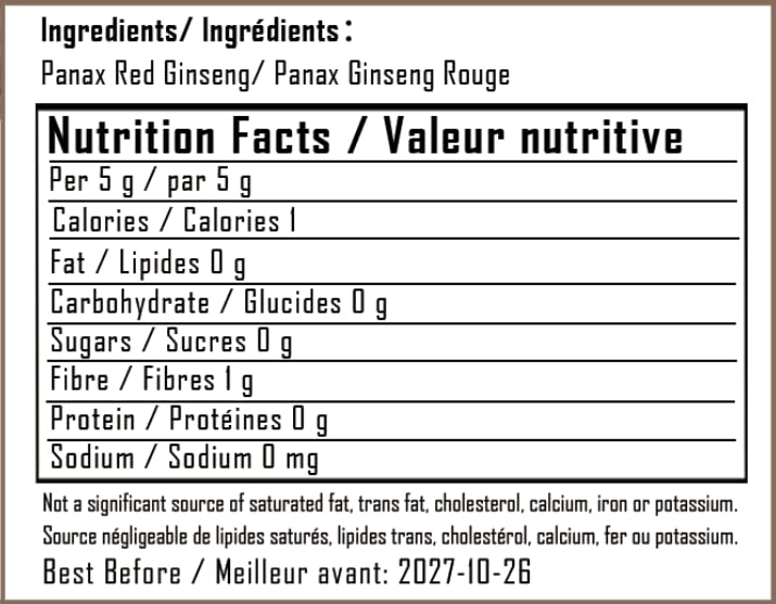 Premium Panax Red Ginseng Root (6 Years) - Sliced 3.53 oz, Korean Red-Ginseng Roots