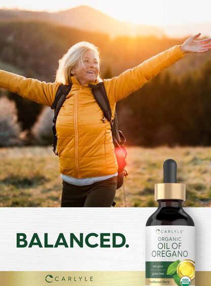 Carlyle Organic Oil of Oregano Liquid Drops - 2 fl oz | Vegan, Non-GMO, Gluten Free
