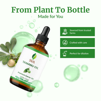 SVA Tamanu Oil - 4 Oz | 100% Natural Cold-Pressed Carrier Oil