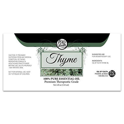 Oil of Youth 4 fl oz Thyme Essential Oil – Therapeutic Grade