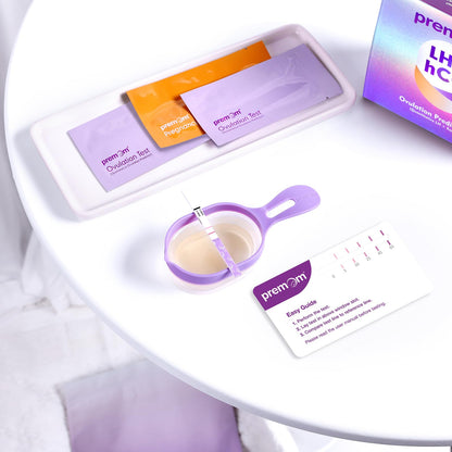 Premom Quantitative Ovulation & Pregnancy Test Kit — 40 LH Strips, 10 HCG Strips, 2 Reusable Cups