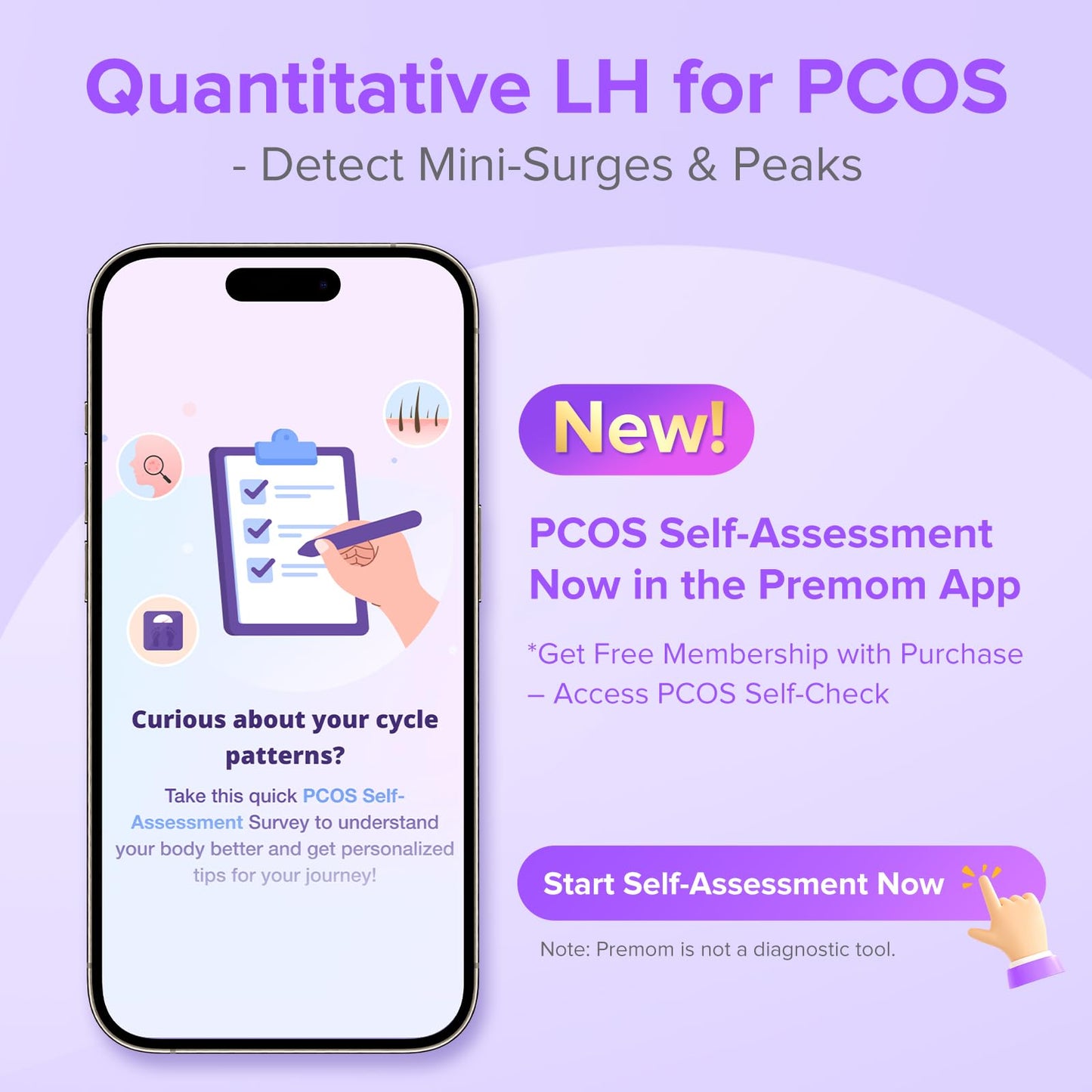Premom Quantitative OPK & Pregnancy Test Kit with Sperm-Friendly Fertility Gel – App Compatible