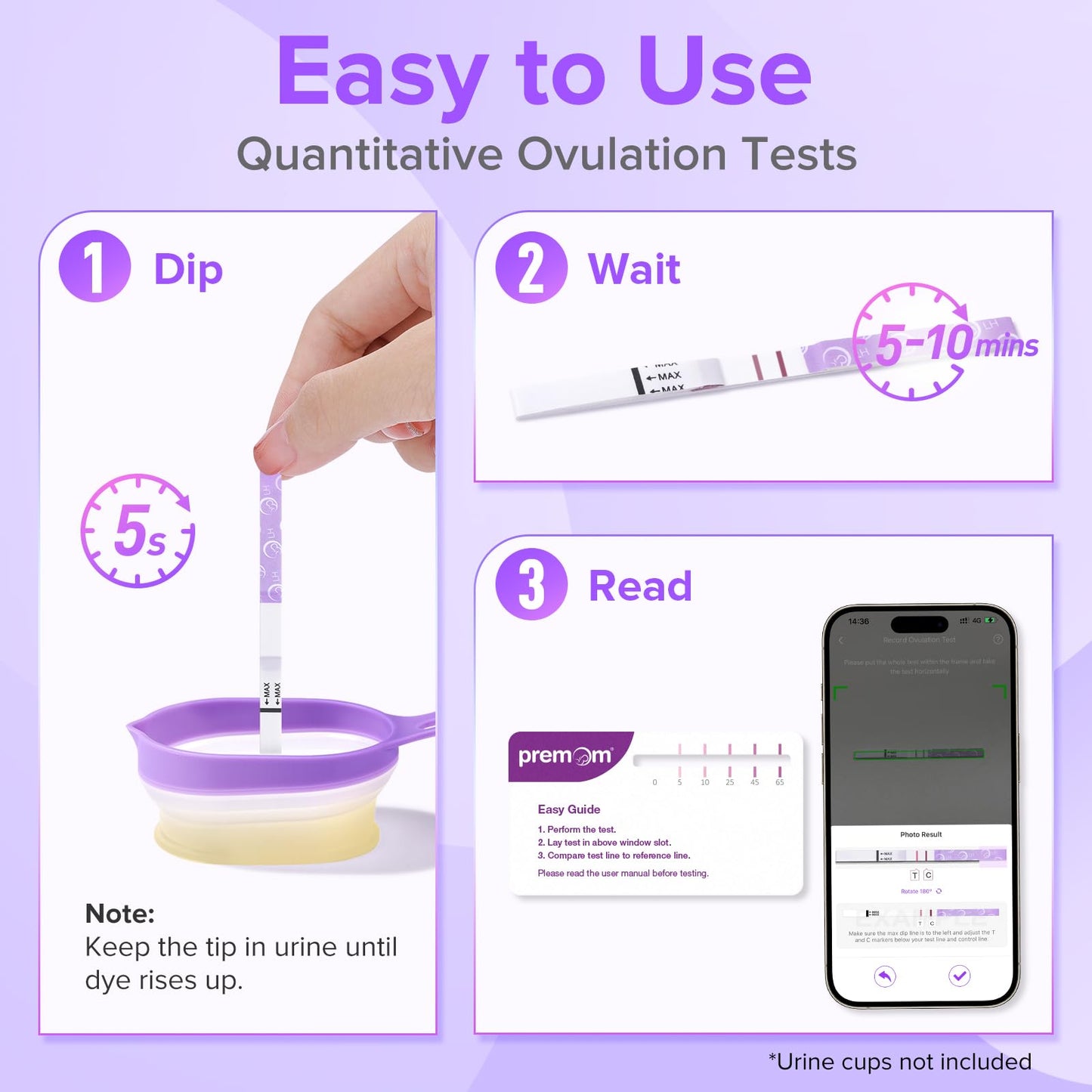 Premom Quantitative Ovulation Predictor Kit - 40 Ovulation Tests + 10 Pregnancy Tests