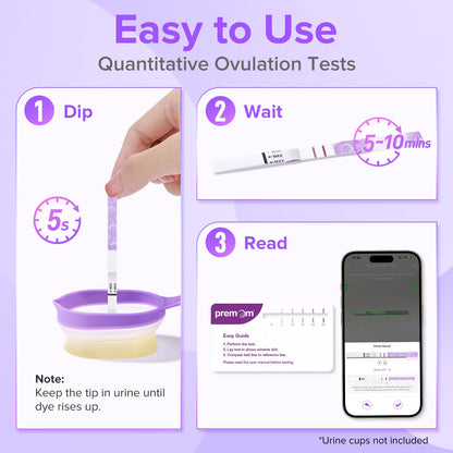 Premom Quantitative Ovulation Predictor Kit - 40 Ovulation Tests + 10 Pregnancy Tests