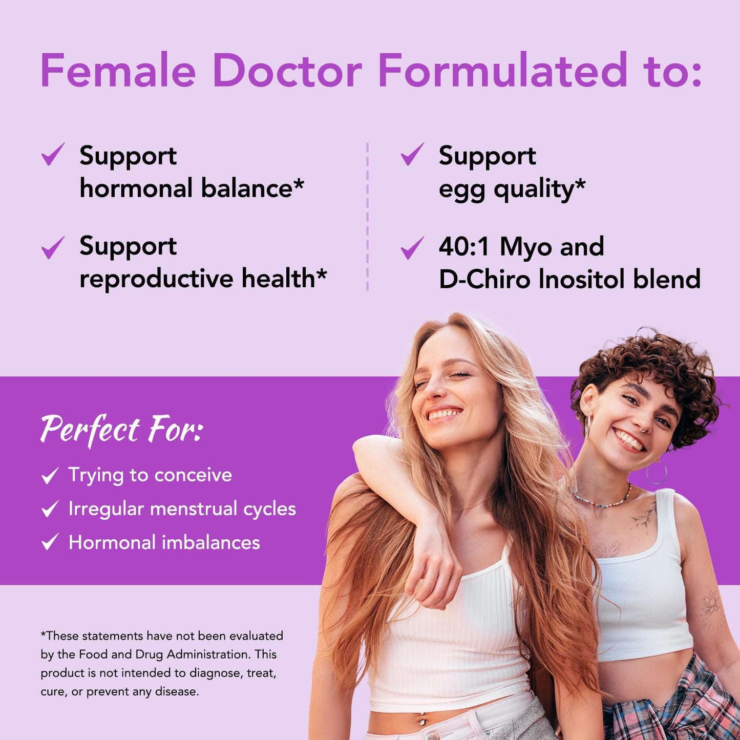 Premom Inositol Plus – 2000mg Myo-Inositol & 50mg D-Chiro Inositol, CoQ10, Folate & Vitamin D3 - 40:1 Ratio | Supports Hormonal Balance, Ovarian & Reproductive Health - 30 Day Supply