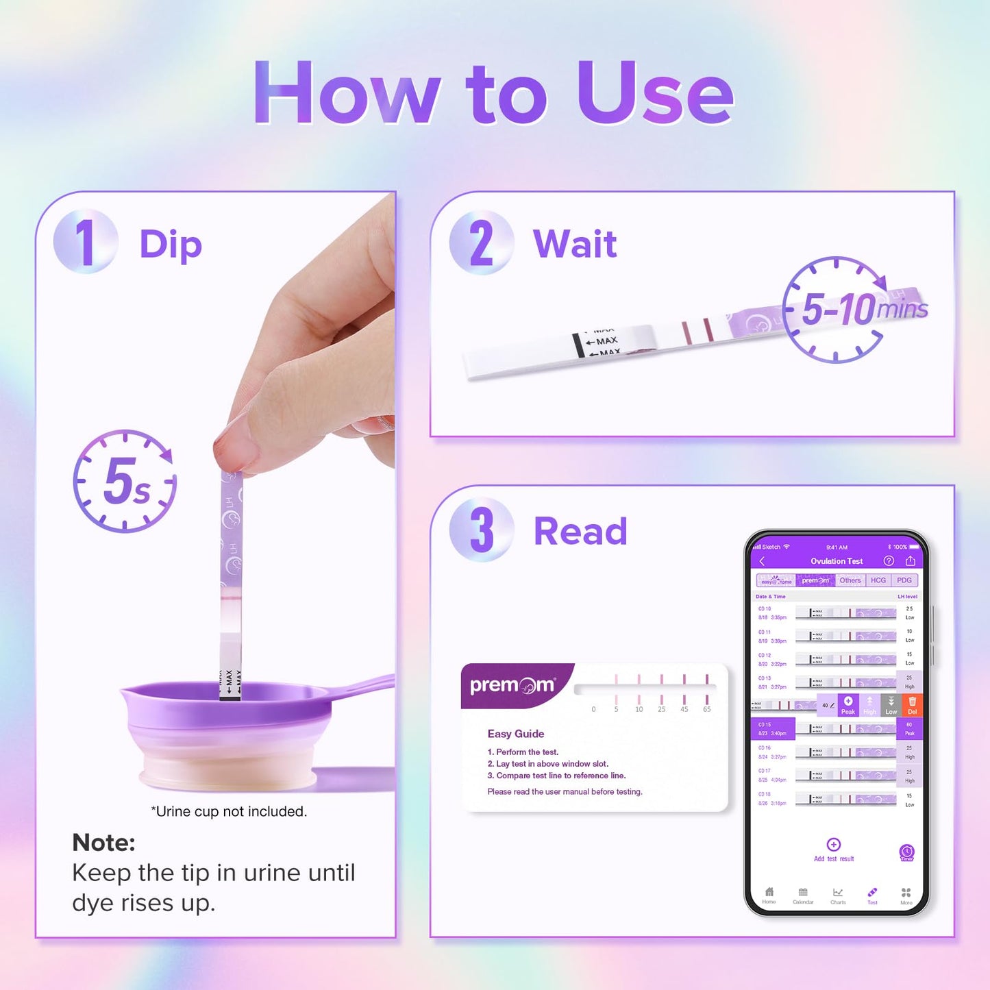 Premom Quantitative Ovulation Predictor Kit – 25 OPK Strips + 5 Pregnancy Strips + Smart Digital Reader App
