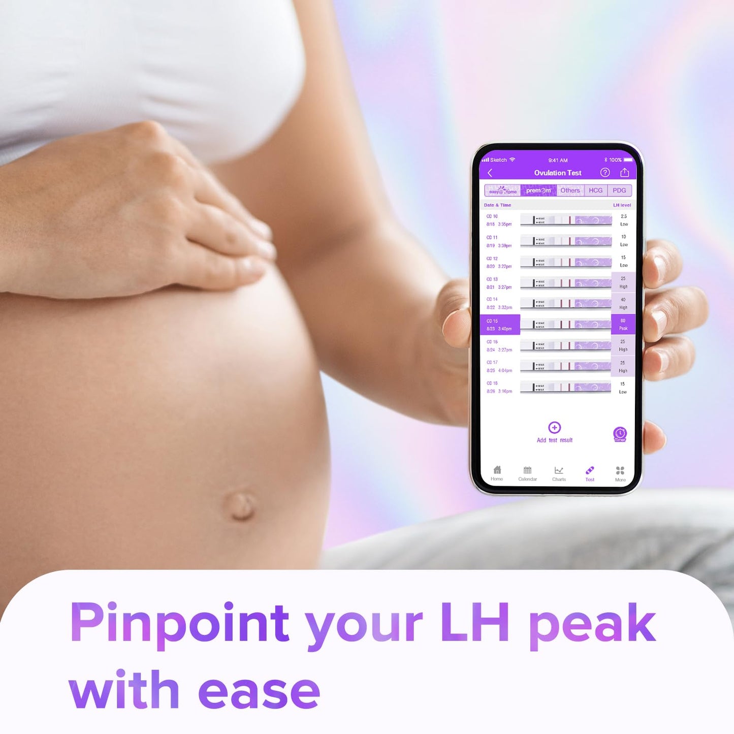 Premom Quantitative Ovulation Test Strips – Smart OPK with App, 20 LH Tests