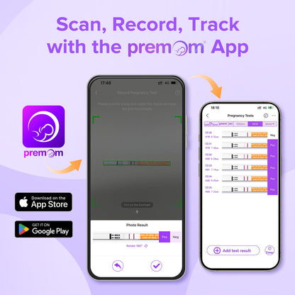 Premom Pregnancy Test Strips – 30 Pack Early Detection Kit with Premom App (iOS & Android)