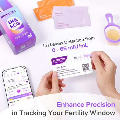 Premom Quantitative OPK & Pregnancy Test Kit with Sperm-Friendly Fertility Gel – App Compatible