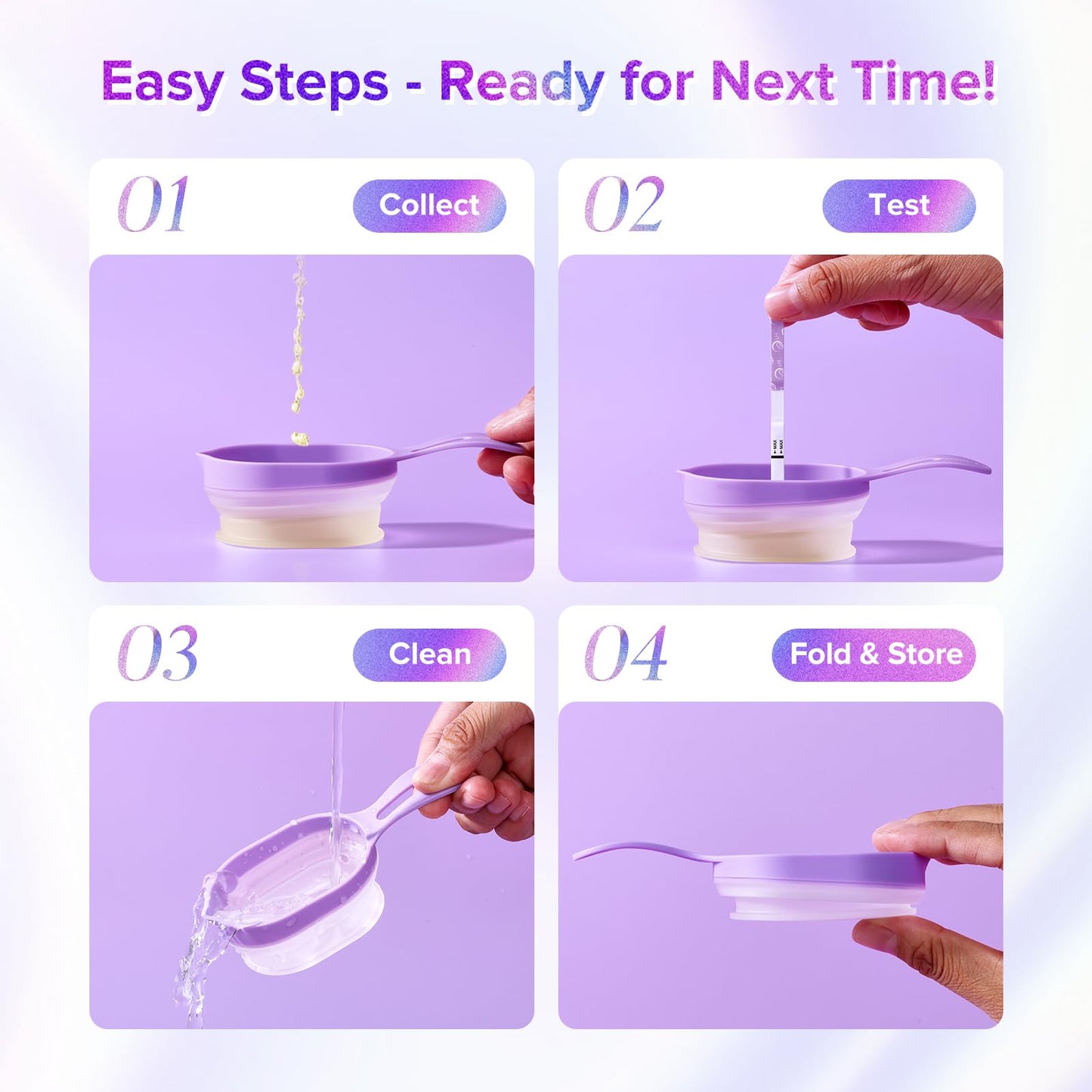 Premom 2 Reusable Collapsible Urine Cups for Ovulation & Pregnancy Tests | Home Fertility Kit