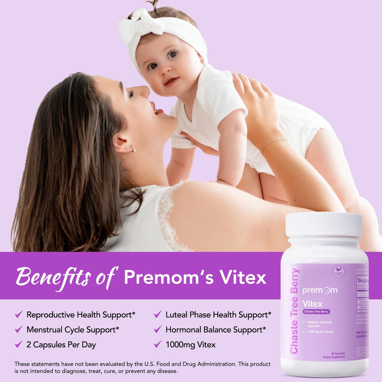 Premom Vitex 1000mg | Hormone Balance, Fertility & PMS Support