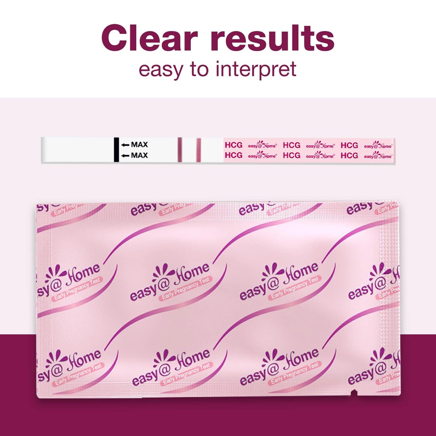 Easy@Home 20-Pack Pregnancy Test Strips – Early hCG Detection with Premom App (Bulk)