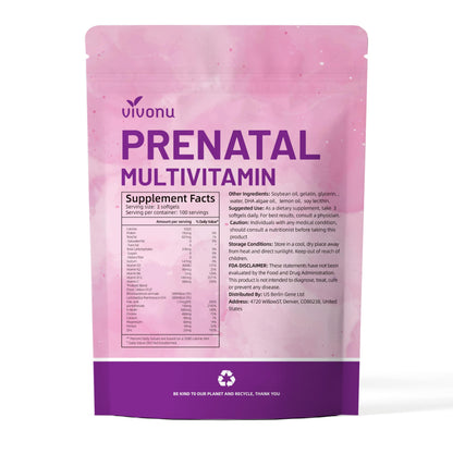 19-in-1 Prenatal Multivitamin Lemon Softgels – 300 Count, 100-Day Supply