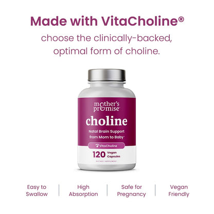 Prenatal Choline 550mg | 120 Capsules | VitaCholine for Pregnancy & Nursing