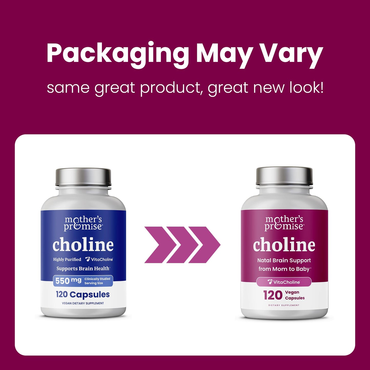 Prenatal Choline 550mg | 120 Capsules | VitaCholine for Pregnancy & Nursing