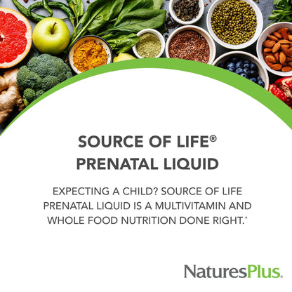 Natures Plus Source of Life Prenatal Liquid - Tropical Fruit (30 oz) | Prenatal Multivitamin
