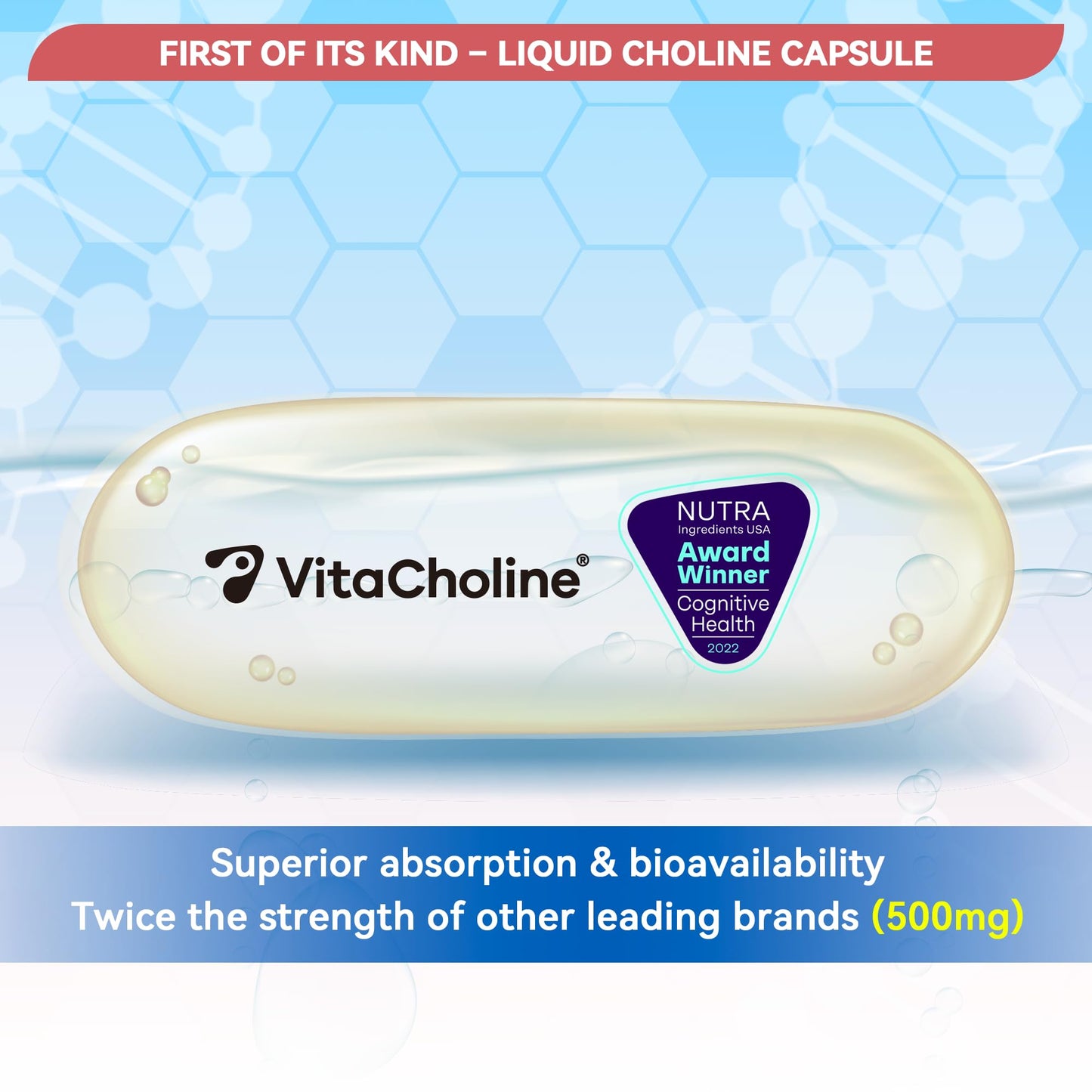 Award Winner VitaCholine 500mg – Liquid Choline for Pregnancy & Baby Brain Health – Made in USA