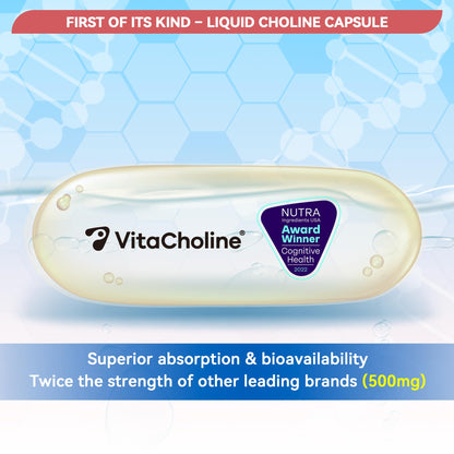 Award Winner VitaCholine 500mg – Liquid Choline for Pregnancy & Baby Brain Health – Made in USA