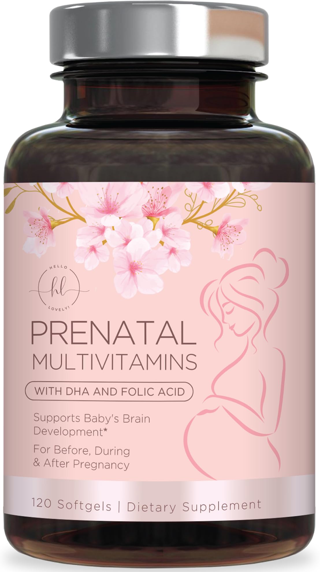 Prenatal Vitamins with Folic Acid & DHA – 120 Softgels