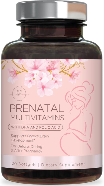 Prenatal Vitamins with Folic Acid & DHA – 120 Softgels