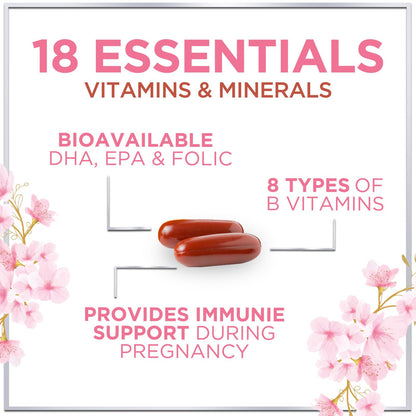 Prenatal Vitamins with Folic Acid & DHA – 120 Softgels