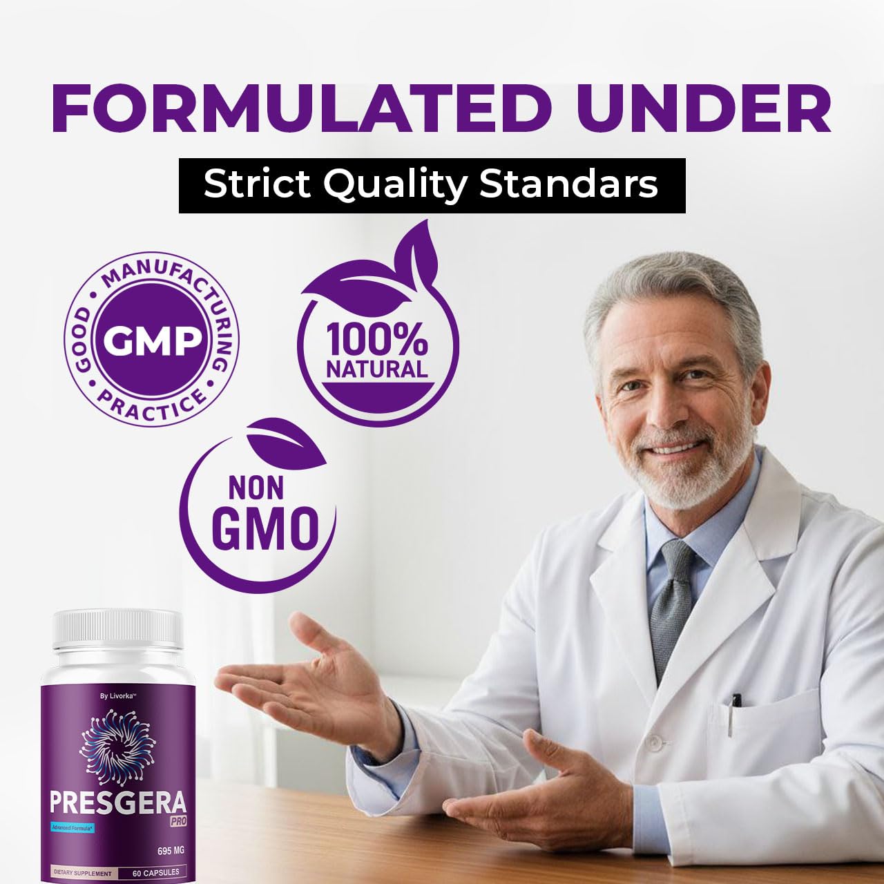 (5 Pack) Presgera Pro Capsules – Advanced Nerve Health Supplement, 300 Capsules