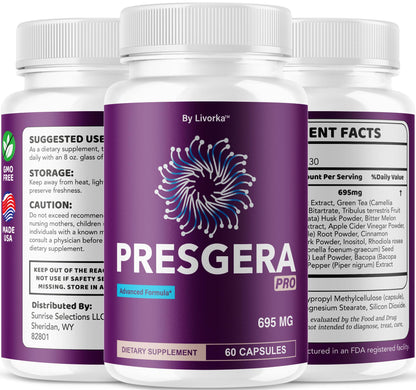 (5 Pack) Presgera Pro Capsules – Advanced Nerve Health Supplement, 300 Capsules