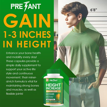 PRETANT Growth Capsules - Grow Taller Naturally with Calcium for Bone Strength
