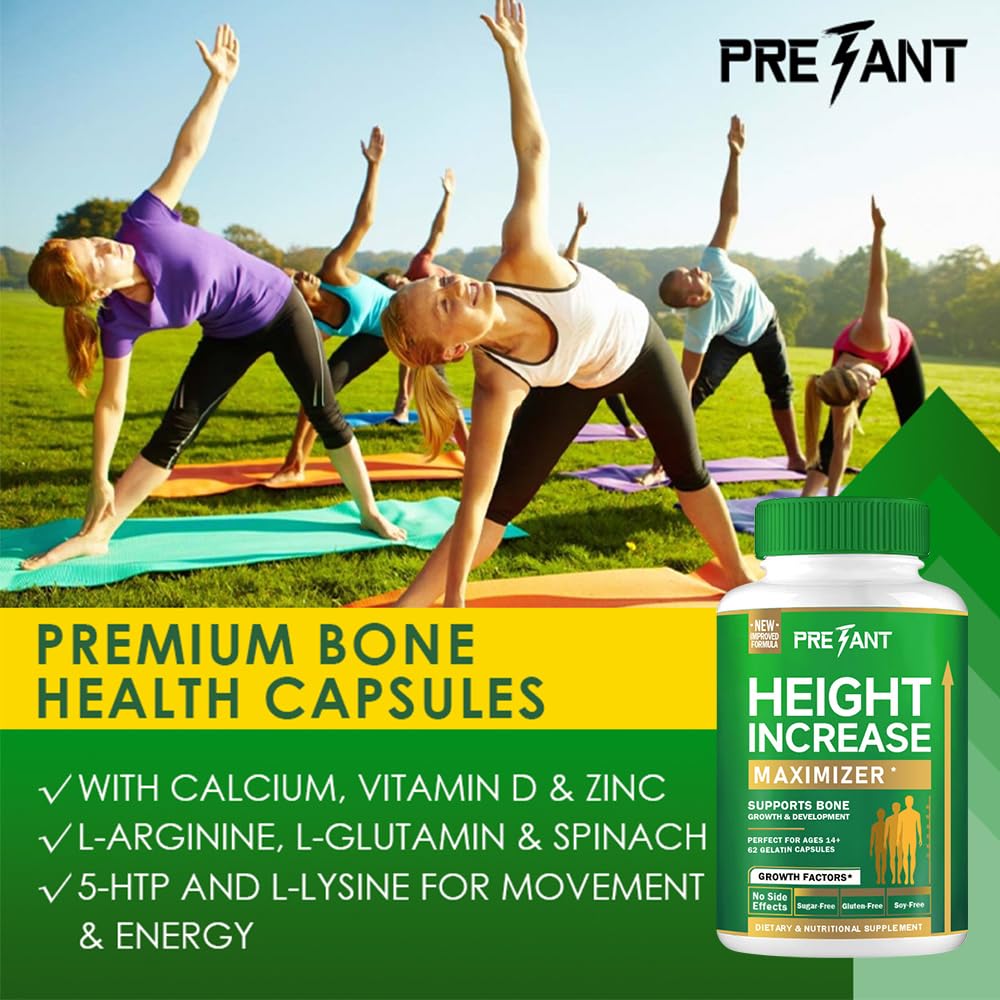 PRETANT Growth Capsules - Grow Taller Naturally with Calcium for Bone Strength