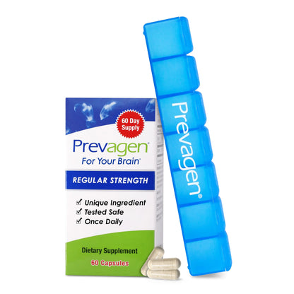 Prevagen Regular Strength 60 Capsules | Apoaequorin + Vitamin D3 | 7-Day Pill Minder BritishVita | Premium UK Vitamins & Wellness Supplements