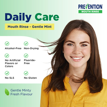 Prevention Daily Care Alcohol-Free Mouthwash – Hydrogen Peroxide Whitening, Fresh Mint, 16 oz (12 Pack)