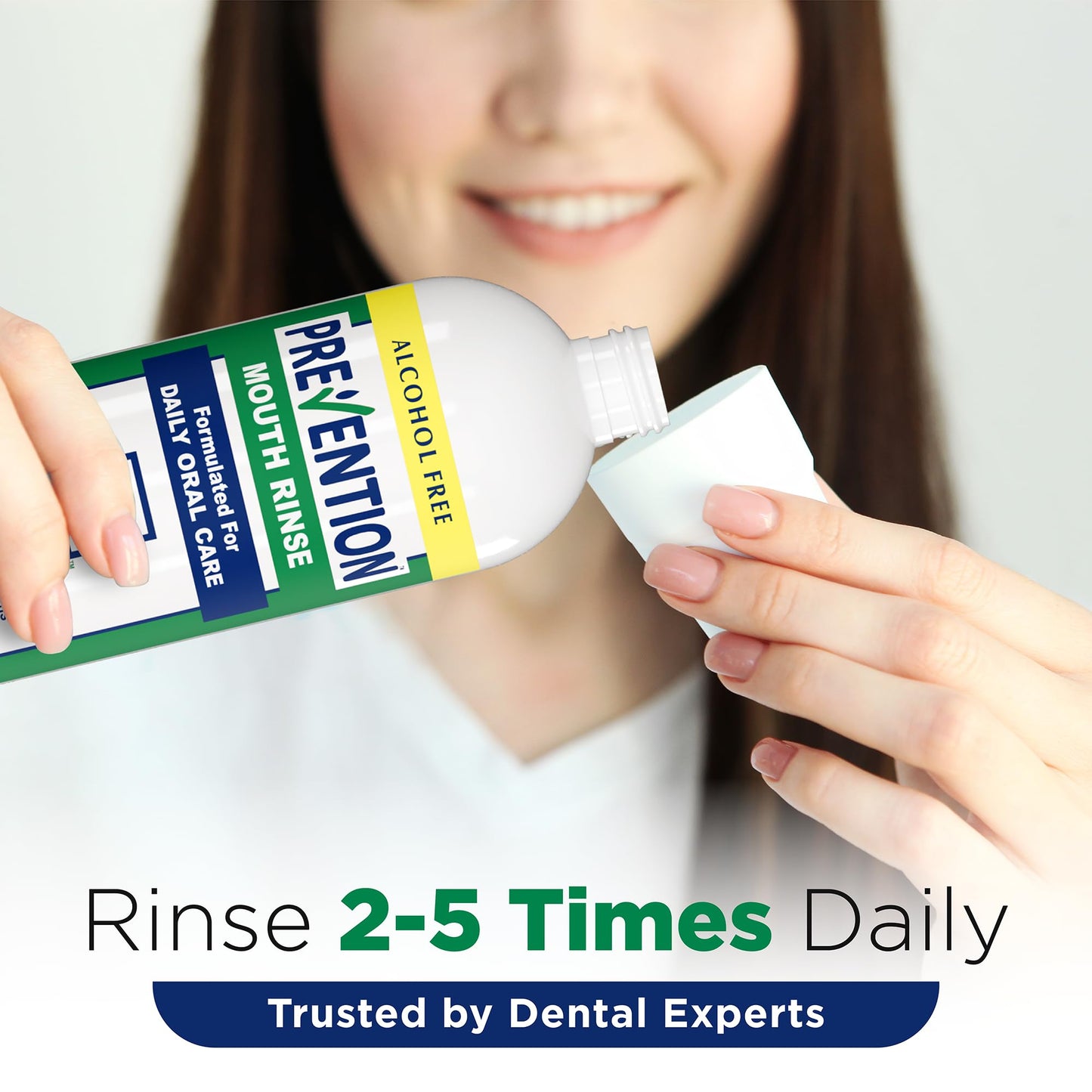 Prevention Daily Care Alcohol-Free Mouthwash with Hydrogen Peroxide – Mint Fresh Breath, Fluoride-Free, 16 oz