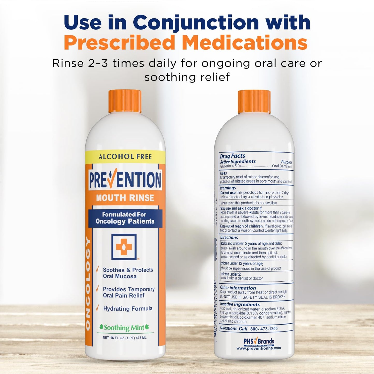 Prevention Oncology Alcohol-Free Mouthwash 16 oz (2-Pack) – Soothing, Gentle & Moisturizing