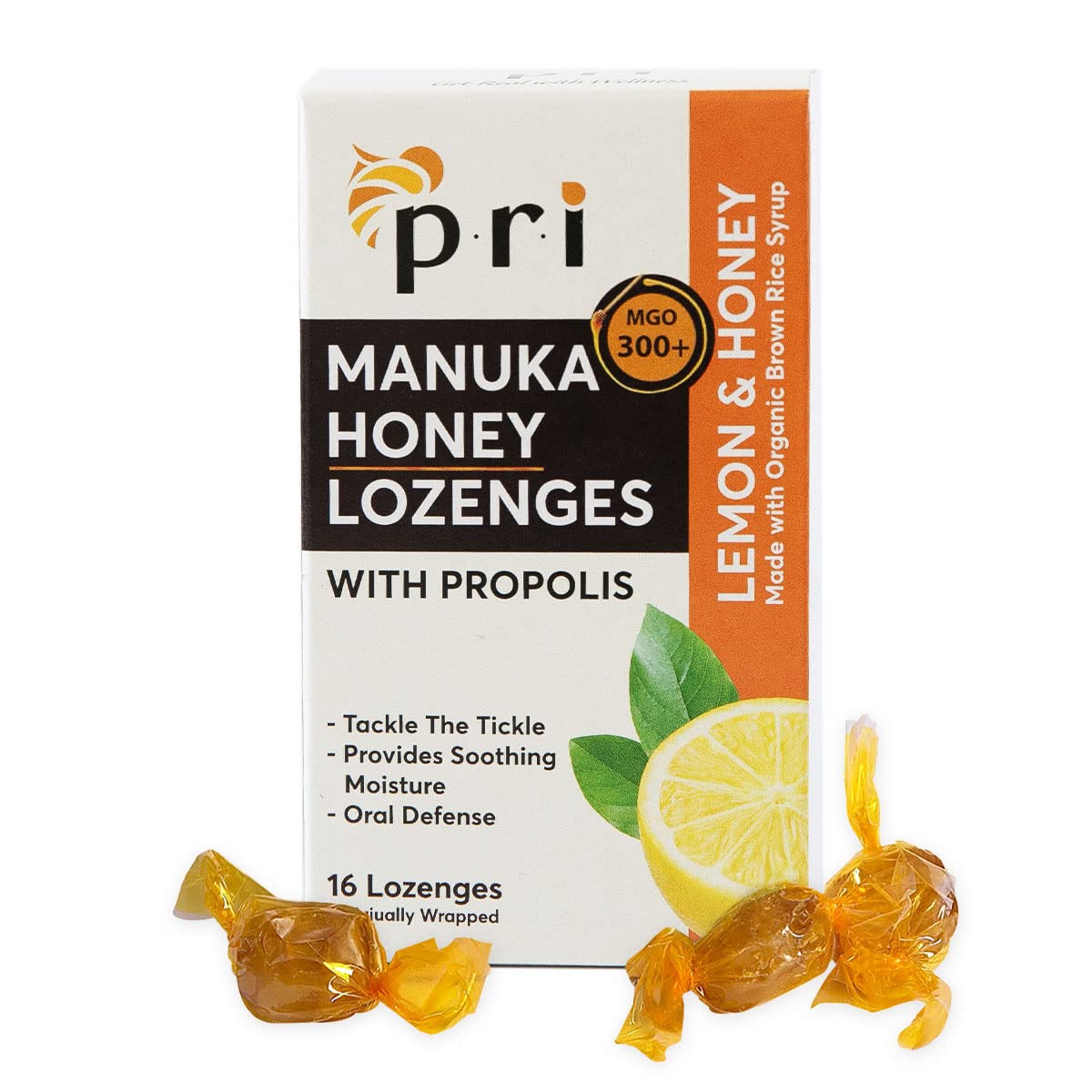P.R.I Manuka Honey Lozenges with Propolis – MGO 300+ (Lemon, 16 Count)