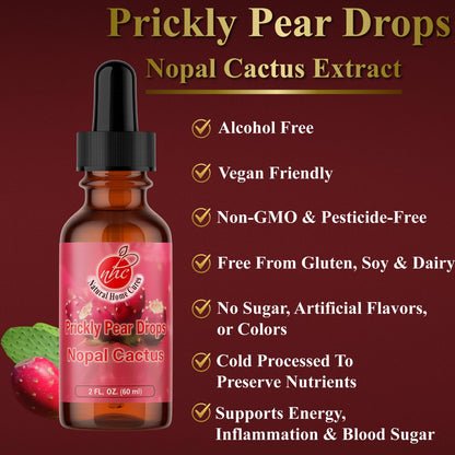 Prickly Pear Nopal Cactus Liquid Drops – Plant-Based Extract 2 oz
