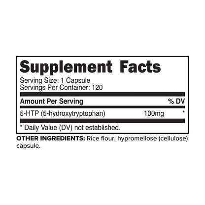 Primaforce 5-HTP 100mg Supplement, 120 Capsules, 100mg Per Serving, 5-Hydroxytryptophan