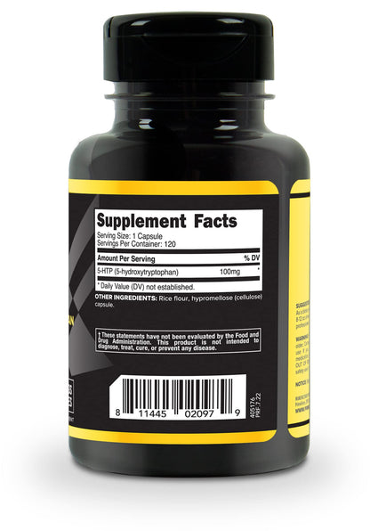Primaforce 5-HTP 100mg Supplement, 120 Capsules, 100mg Per Serving, 5-Hydroxytryptophan