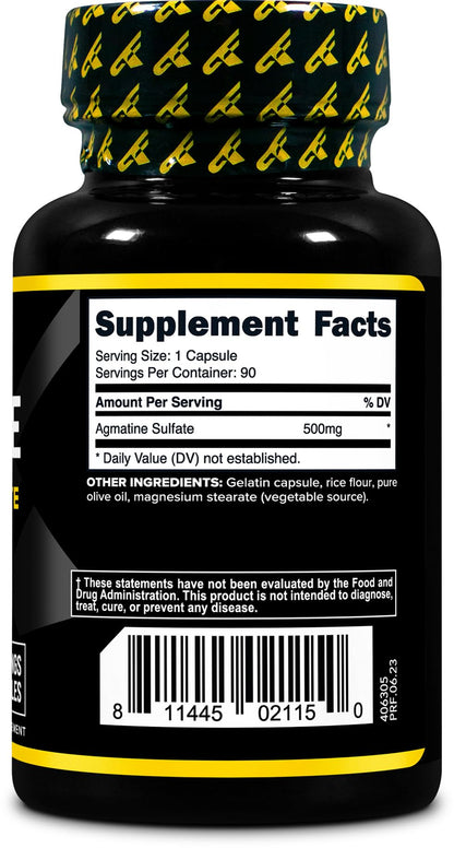 Primaforce Agmatine Sulfate 500mg - 90 Capsules | Non-GMO, Gluten Free