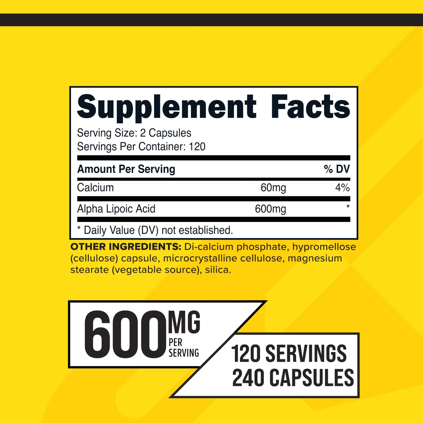 Primaforce Alpha Lipoic Acid 600mg – 240 Capsules, 120 Servings