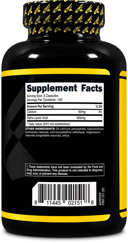 Primaforce Alpha Lipoic Acid 600mg – 240 Capsules, 120 Servings