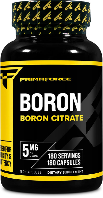 PrimaForce Boron Capsules 5mg – 180 Vegetarian Capsules | Boron Citrate