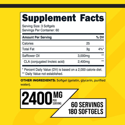 Primaforce CLA 2400 mg per Serving – 180 Softgels, Non-Stim, GMO & Gluten Free