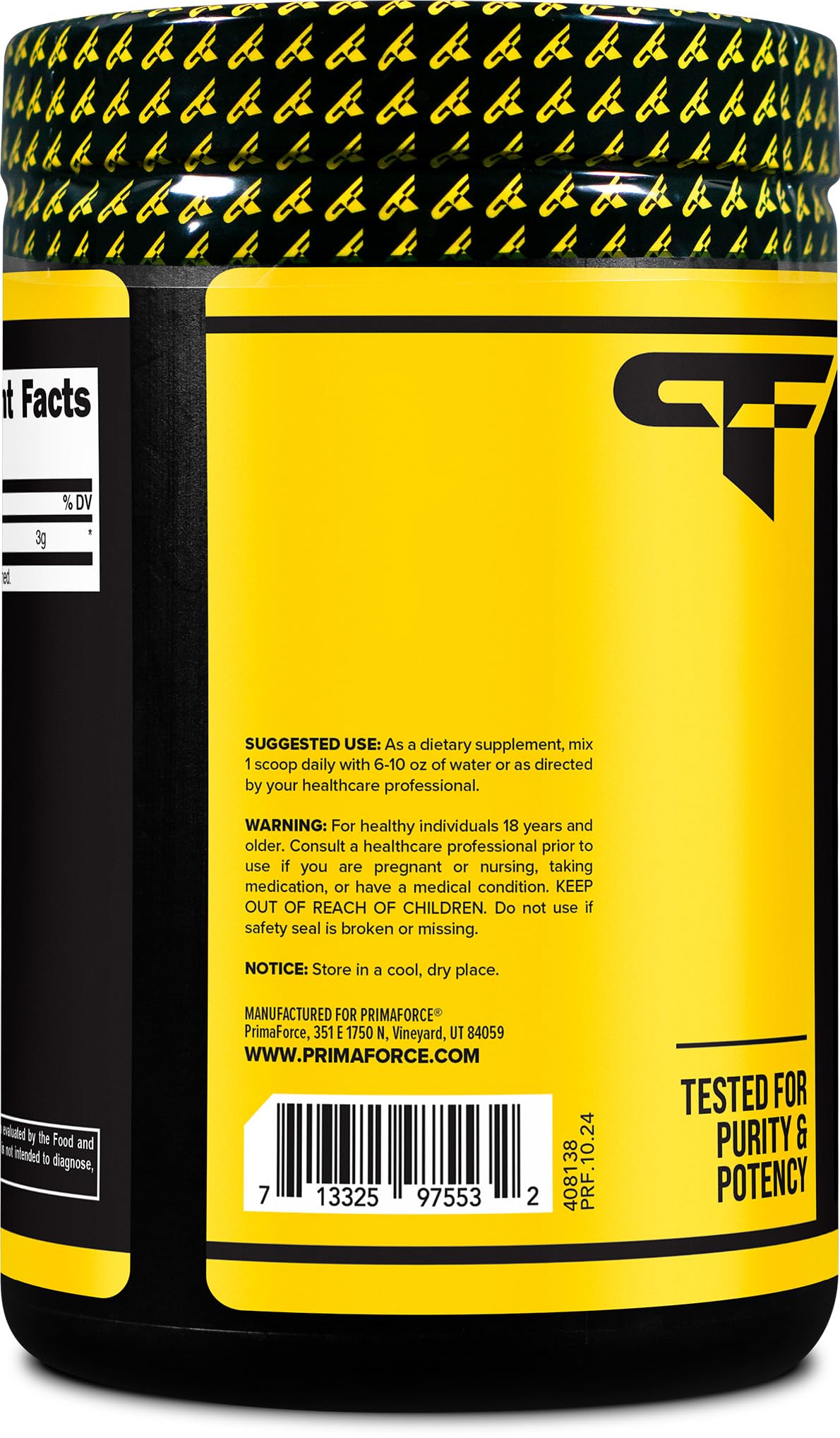 Primaforce D-Aspartic Acid 300 Grams (100 Servings) – Unflavored, Vegetarian, Non-GMO
