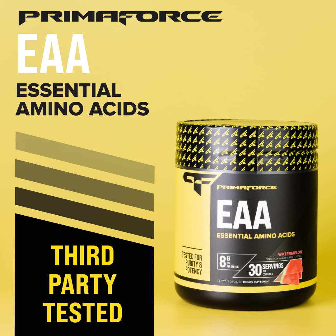 Primaforce EAA Powder (30 Servings) | Essential Amino Acids for Pre/Intra Workout and Recovery - Non-GMO and Gluten Free (Watermelon)