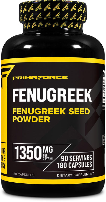 PrimaForce Fenugreek Seed Capsules - 180 Capsules, 1350 mg per Serving, Non-GMO