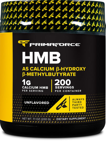 Primaforce HMB Supplement Powder 200g - Unflavored, Pure Calcium Beta-Hydroxy Beta-Methylbutrate