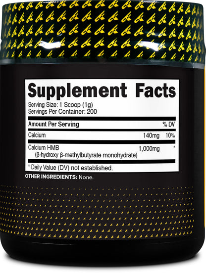 Primaforce HMB Supplement Powder 200g - Unflavored, Pure Calcium Beta-Hydroxy Beta-Methylbutrate