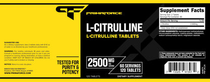 Primaforce L-Citrulline 2500mg per Serving | 60 Servings | 120 Tablets