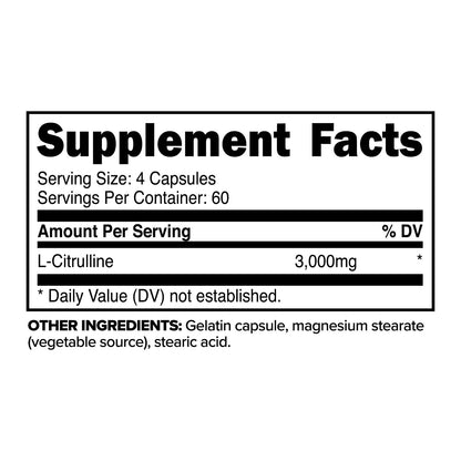 Primaforce L-Citrulline 3000mg | 240 Capsules, 60 Servings